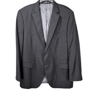 Peter Millar Aqua‎ Nanoluxe Mens 46T Gray Wool Two Button Blazer Jacket Business